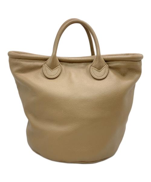 Papillonner（パピヨネ）Papillonner (パピヨネ) バケツトートレザーバッグ ベージュの古着・服飾アイテム