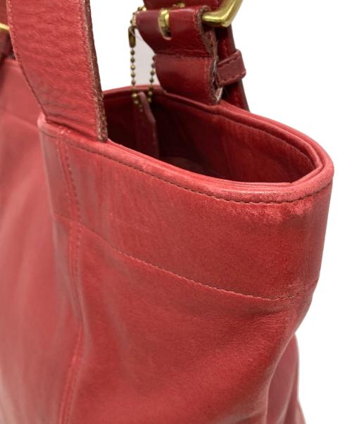 COACH（コーチ）COACH (コーチ) レザートートバッグ レッドの古着・服飾アイテム