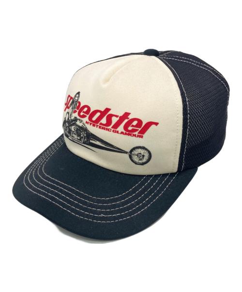 Hysteric Glamour（ヒステリックグラマー）Hysteric Glamour (ヒステリックグラマー) SPEEDSTER メッシュキャップ ブラック×ホワイトの古着・服飾アイテム