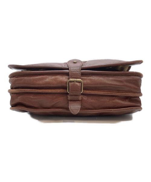 RALPH LAUREN（ラルフローレン）RALPH LAUREN (ラルフローレン) レザーメールバッグ ブラウンの古着・服飾アイテム