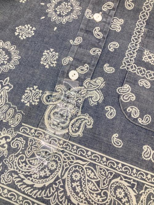 RALPH LAUREN（ラルフローレン）RALPH LAUREN (ラルフローレン) ペイズリープルオーバーシャツ インディゴ×ホワイト サイズ:Sの古着・服飾アイテム