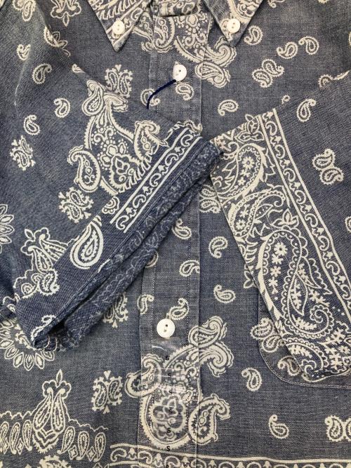 RALPH LAUREN（ラルフローレン）RALPH LAUREN (ラルフローレン) ペイズリープルオーバーシャツ インディゴ×ホワイト サイズ:Sの古着・服飾アイテム