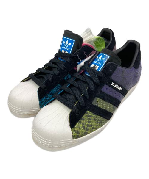 adidas（アディダス）adidas (アディダス) X-LARGE (エクストララージ) SUPER STAR 80 X XLARGE パープル×ブラック サイズ:27cmの古着・服飾アイテム