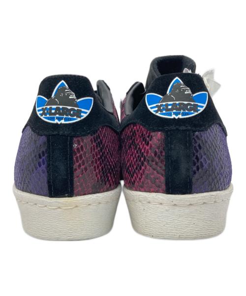 adidas（アディダス）adidas (アディダス) X-LARGE (エクストララージ) SUPER STAR 80 X XLARGE パープル×ブラック サイズ:27cmの古着・服飾アイテム