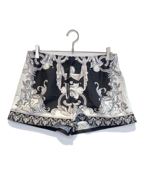 VERSACE（ヴェルサーチェ）VERSACE (ヴェルサーチェ) Silver Baroque Swim Shorts ブラック×シルバー サイズ:50の古着・服飾アイテム