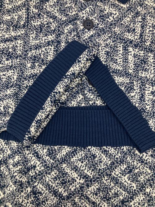 FENDI（フェンディ）FENDI (フェンディ) ジャガードポロシャツ ネイビー×ホワイト サイズ:50の古着・服飾アイテム
