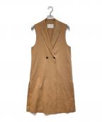 icBアイシービー）の古着「LooseWeave ロングジレ」｜ブラウン