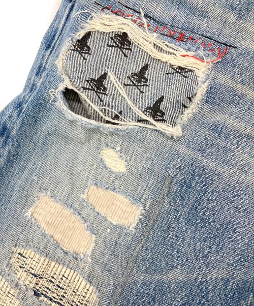 Hysteric Glamour（ヒステリックグラマー）Hysteric Glamour (ヒステリックグラマー) クラッシュリペアスタッズデニムパンツ インディゴ サイズ:30の古着・服飾アイテム