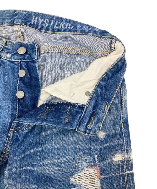 Hysteric Glamour（ヒステリックグラマー）Hysteric Glamour (ヒステリックグラマー) クラッシュリペアデニムパンツ インディゴ サイズ:28の古着・服飾アイテム