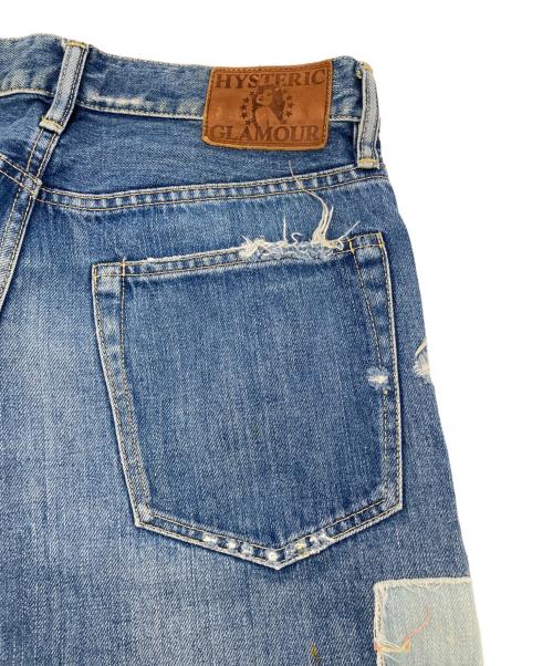 Hysteric Glamour（ヒステリックグラマー）Hysteric Glamour (ヒステリックグラマー) クラッシュリペアデニムパンツ インディゴ サイズ:28の古着・服飾アイテム