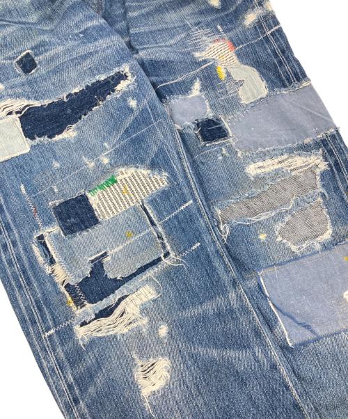 Hysteric Glamour（ヒステリックグラマー）Hysteric Glamour (ヒステリックグラマー) クラッシュリペアデニムパンツ インディゴ サイズ:28の古着・服飾アイテム