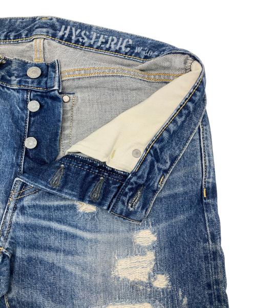 Hysteric Glamour（ヒステリックグラマー）Hysteric Glamour (ヒステリックグラマー) クラッシュリペアデニムパンツ インディゴ サイズ:30の古着・服飾アイテム
