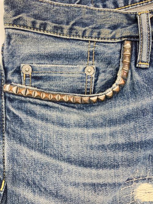 Hysteric Glamour（ヒステリックグラマー）Hysteric Glamour (ヒステリックグラマー) クラッシュリペアデニムパンツ インディゴ サイズ:30の古着・服飾アイテム