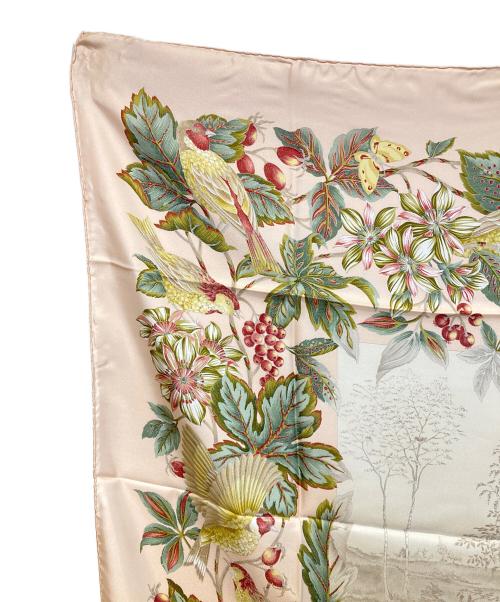 Salvatore Ferragamo（サルヴァトーレ フェラガモ）Salvatore Ferragamo (サルヴァトーレ フェラガモ) 大判シルクスカーフ ピンクの古着・服飾アイテム