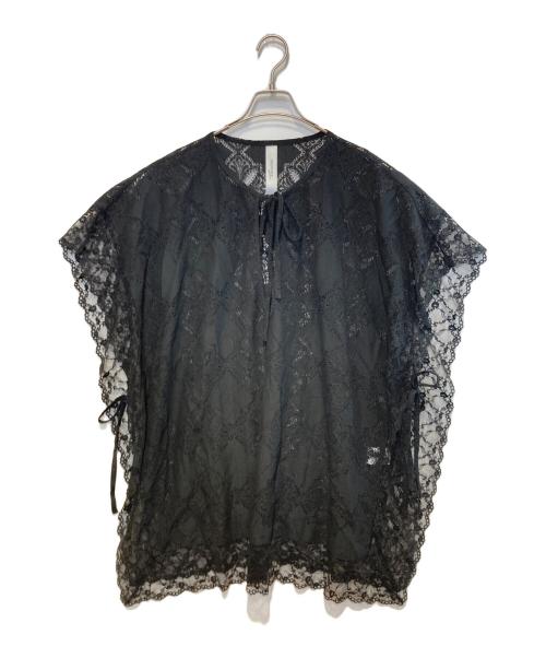 provoke（プロヴォーク）provoke (プロヴォーク) ポンチョブラウス ブラック サイズ:Freeの古着・服飾アイテム