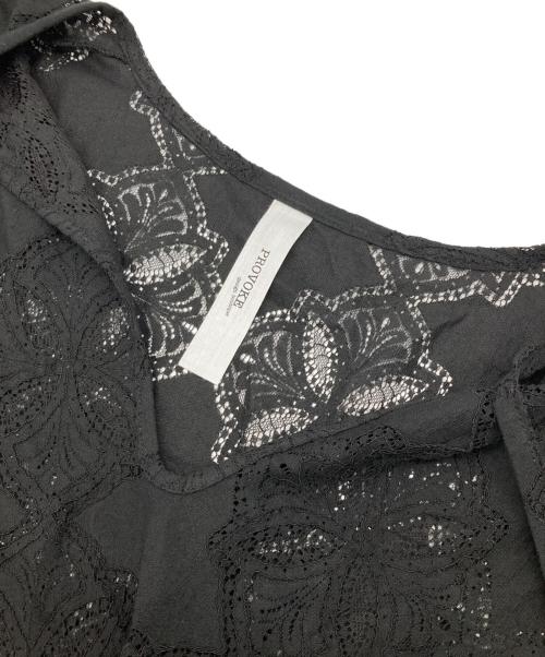 provoke（プロヴォーク）provoke (プロヴォーク) ポンチョブラウス ブラック サイズ:Freeの古着・服飾アイテム