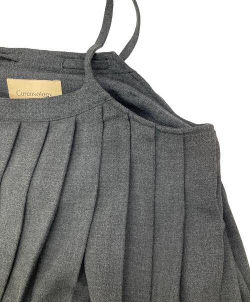 Curensology（カレンソロジー）Curensology (カレンソロジー) プリーツサロペット グレー サイズ:Freeの古着・服飾アイテム