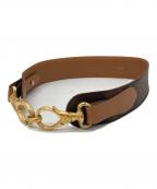 CELINEセリーヌ）の古着「マカダムレザーベルト」｜ブラウン