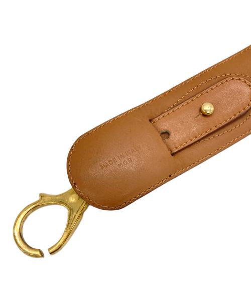 CELINE（セリーヌ）CELINE (セリーヌ) マカダムレザーベルト ブラウン サイズ:60の古着・服飾アイテム