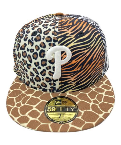 New Era（ニューエラ）New Era (ニューエラ) ATMOS (アトモス) 59Fifty PHILLIES MIXED ANIMAL MULTI ベージュ サイズ:7 1/2（59.6cm）の古着・服飾アイテム