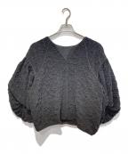 Adam et Ropeアダム エ ロペ）の古着「ジャカードパイピングブラウス」｜ブラック