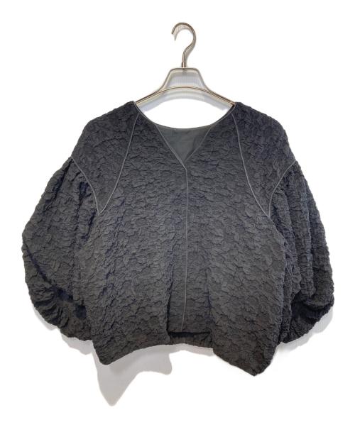 Adam et Rope（アダム エ ロペ）Adam et Rope (アダム エ ロペ) ジャカードパイピングブラウス ブラック サイズ:FREEの古着・服飾アイテム