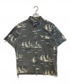 stussyステューシー）の古着「総柄シャツ」｜ブラック