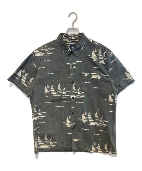 stussy（ステューシー）stussy (ステューシー) 総柄シャツ ブラック サイズ:Lの古着・服飾アイテム
