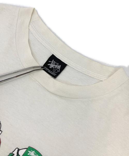 stussy（ステューシー）stussy (ステューシー) プリントTシャツ ホワイト サイズ:Lの古着・服飾アイテム