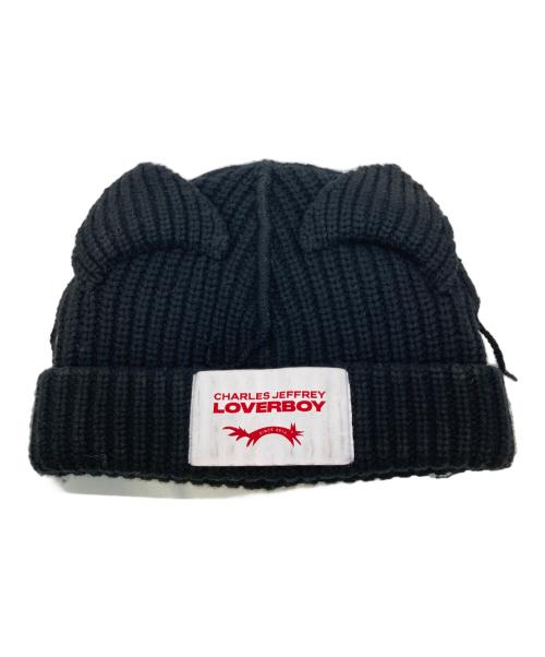 CHARLES JEFFREY LOVERBOY（チャールズ ジェフリー ラバーボーイ）CHARLES JEFFREY LOVERBOY (チャールズ ジェフリー ラバーボーイ) CHUNKY EARS BEANIE ブラックの古着・服飾アイテム