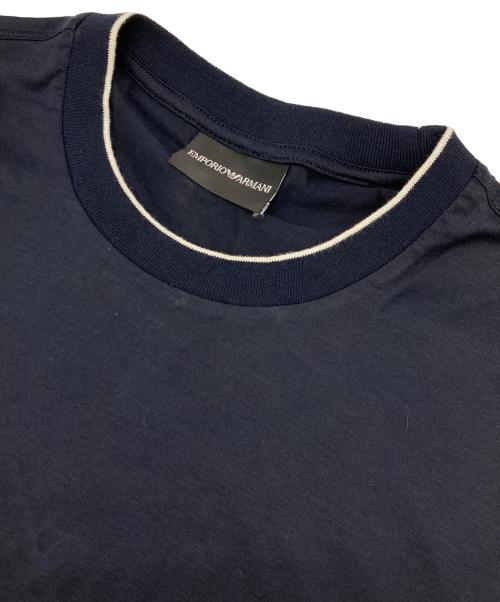 EMPORIO ARMANI（エンポリオアルマーニ）EMPORIO ARMANI (エンポリオアルマーニ) リヨセル混紡ジャージーTシャツ ネイビー サイズ:Lの古着・服飾アイテム