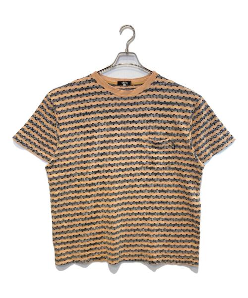 stussy（ステューシー）stussy (ステューシー) クルーネックカットソー ベージュ×ブラック サイズ:Lの古着・服飾アイテム