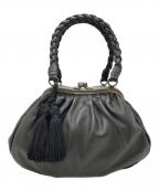 LANVIN COLLECTIONランバンコレクション）の古着「がま口レザーハンドバッグ」｜ブラック