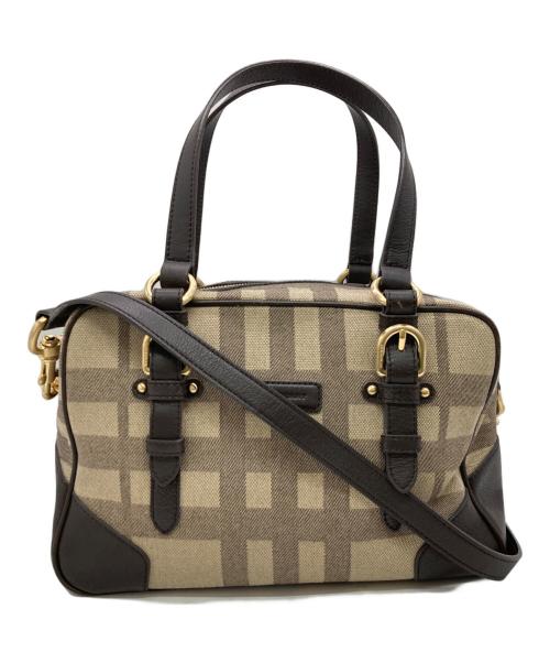 BURBERRY（バーバリー）BURBERRY (バーバリー) ノバチェックミニボストンバッグ ベージュの古着・服飾アイテム