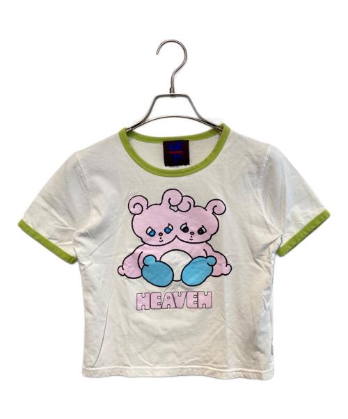 Heaven by Marc Jacobs（ヘブンバイマークジェイコブス）Heaven by Marc Jacobs (ヘブンバイマークジェイコブス) プリントカットソー ホワイト×グリーン サイズ:Sの古着・服飾アイテム