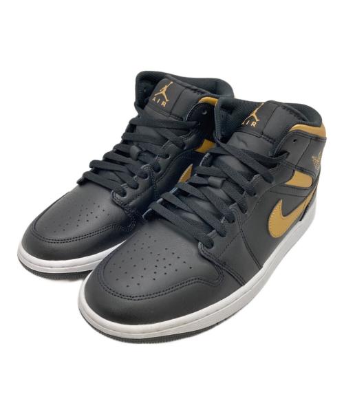 NIKE（ナイキ）NIKE (ナイキ) AIR JORDAN 1 MID ゴールド×ブラック サイズ:US9.5の古着・服飾アイテム