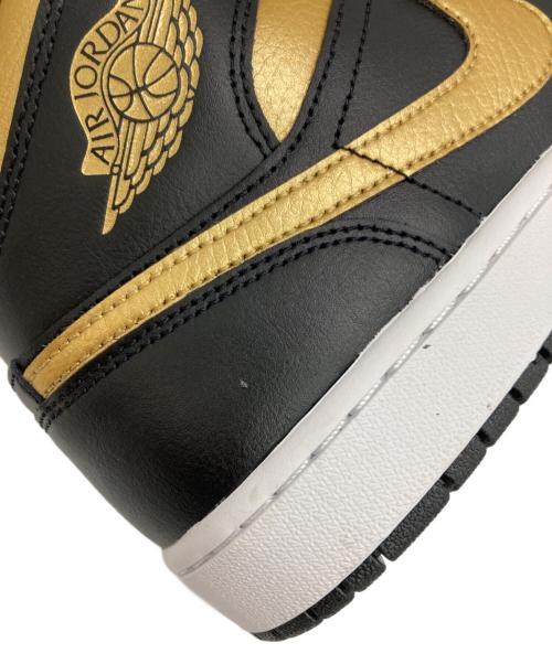 NIKE（ナイキ）NIKE (ナイキ) AIR JORDAN 1 MID ゴールド×ブラック サイズ:US9.5の古着・服飾アイテム