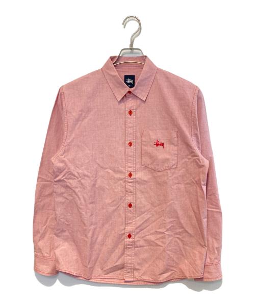 stussy（ステューシー）stussy (ステューシー) ロングスリーブシャツ ピンク サイズ:Sの古着・服飾アイテム