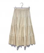 BEARDSLEYビアズリー）の古着「プリーツティアードスカート」｜ベージュ