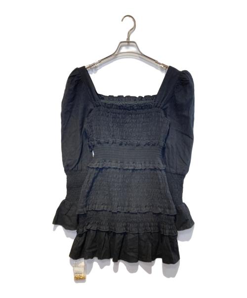 rienda（リエンダ）rienda (リエンダ) シャーリングタイトミニワンピース ブラック サイズ:S 未使用品の古着・服飾アイテム