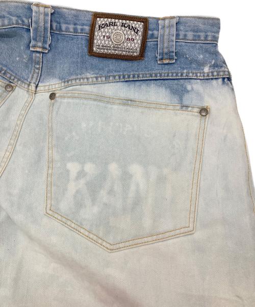 KARL KANI（カールカナイ）KARL KANI (カールカナイ) ［古着］ブリーチバギーデニムパンツ インディゴ×ホワイト サイズ:38の古着・服飾アイテム