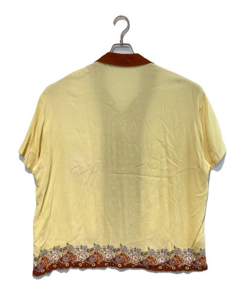 IROQUOIS（イロコイ）IROQUOIS (イロコイ) JAPANESE FLOWER H/S SH ベージュ×ブラウン サイズ:3の古着・服飾アイテム