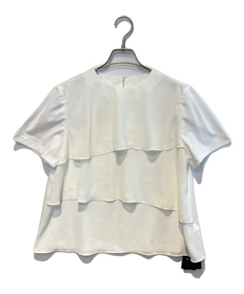 Aquascutum（アクアスキュータム）Aquascutum (アクアスキュータム) フリルドッキングカットソー ホワイト サイズ:8 未使用品の古着・服飾アイテム