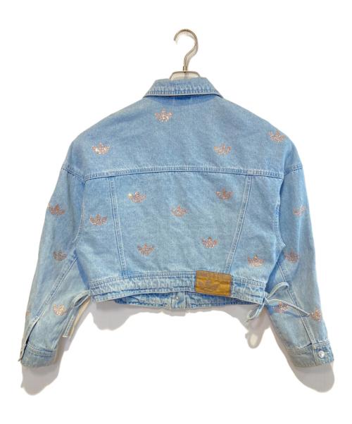 adidas（アディダス）adidas (アディダス) デニム ラインストーン ジャケット インディゴ サイズ:XSの古着・服飾アイテム