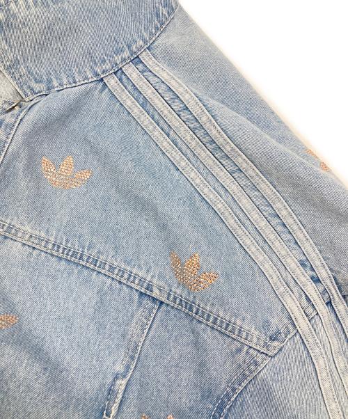adidas（アディダス）adidas (アディダス) デニム ラインストーン ジャケット インディゴ サイズ:XSの古着・服飾アイテム