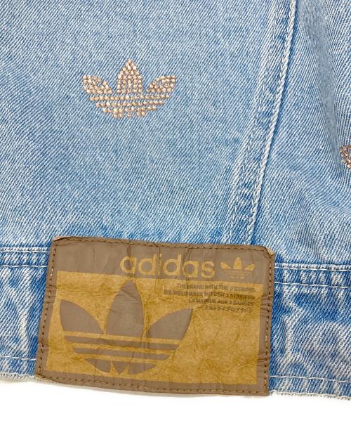 adidas（アディダス）adidas (アディダス) デニム ラインストーン ジャケット インディゴ サイズ:XSの古着・服飾アイテム