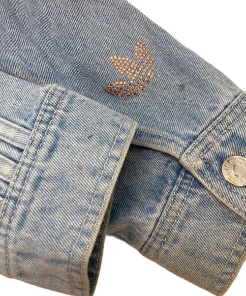 adidas（アディダス）adidas (アディダス) デニム ラインストーン ジャケット インディゴ サイズ:XSの古着・服飾アイテム