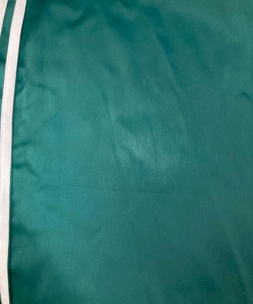 adidas（アディダス）adidas (アディダス) サテン ワイドレッグ トラックパンツ グリーン サイズ:Lの古着・服飾アイテム
