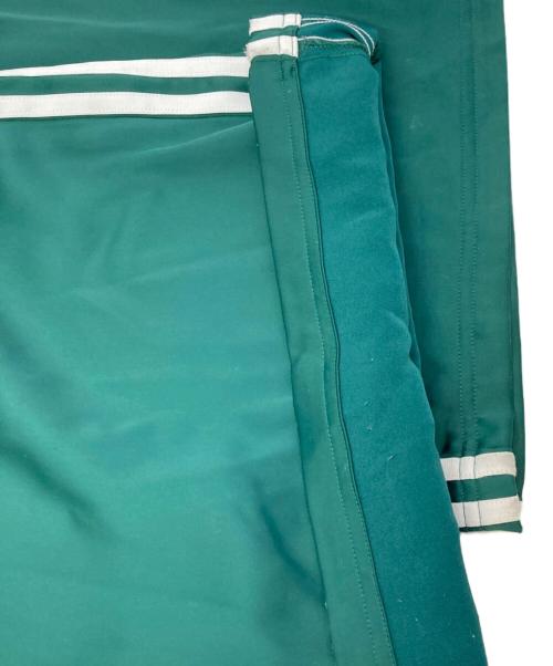 adidas（アディダス）adidas (アディダス) サテン ワイドレッグ トラックパンツ グリーン サイズ:Lの古着・服飾アイテム