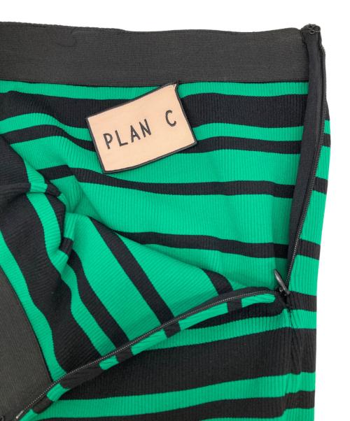 PLAN C（プランシー）PLAN C (プランシー) ニットスカート ブラック×グリーン サイズ:38の古着・服飾アイテム